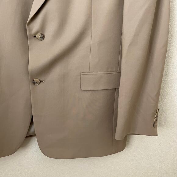 Burberry London Blazer Mens 46L Tan Wool 2 Button Sports Coat Jacket Preppy - Picture 6 of 13